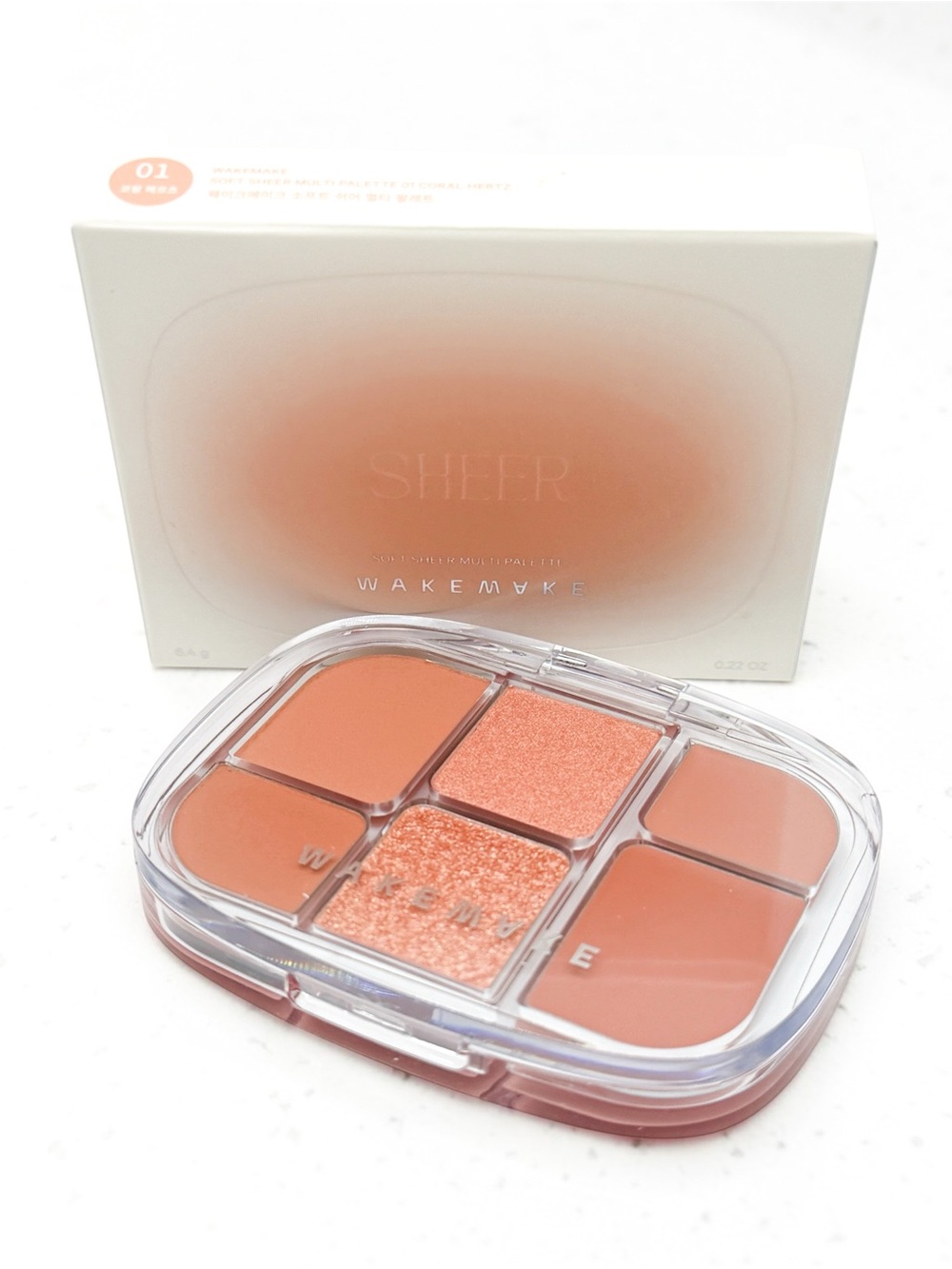 WAKEMAKE Soft Sheer Multi Palette 01 Coral Hertz Makeup Eyeshadow Cheek Palette
